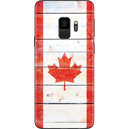 Canada Flag Light Wood Galaxy S9 Skin